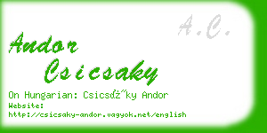 andor csicsaky business card